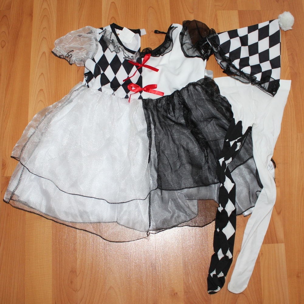 Girl's L (4-6 y) Lil' Harlequin Halloween Costume